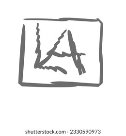 This is an illustration featuring the text "LA" against a white background. The letters "LA" are artistically designed, with each letter crafted in a unique and visually appealing manner.