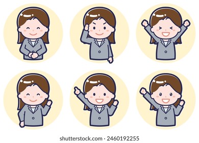 This is an illustration of a female pose set.
