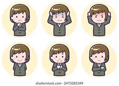 This is an illustration of a female pose set.