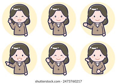 This is an illustration of a female pose set.