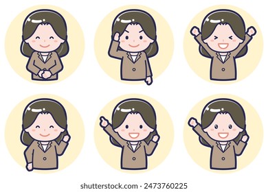 This is an illustration of a female pose set.