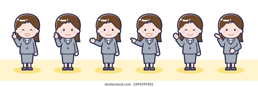 This is an illustration of a female pose set.