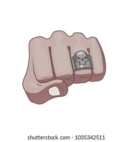 This is an illustration of Fist with skull ring