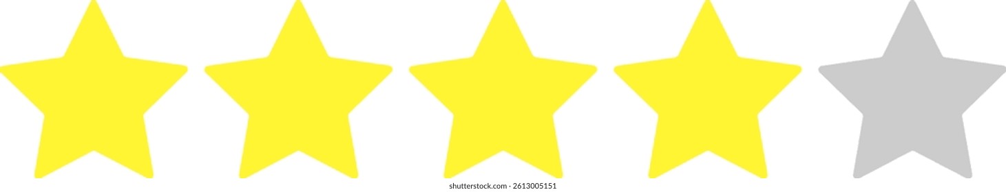 This is an illustration of a four-star rating (review).
