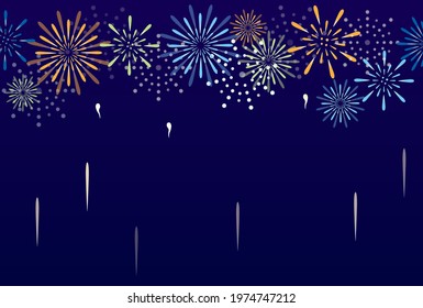 This is an illustration for a frame depicting fireworks.