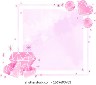 Esta ilustración es un marco que transmite amor. Una linda carta con un motivo de diamante.