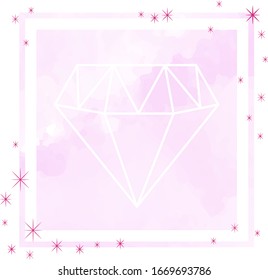 Esta ilustración es un marco que transmite amor. Una linda carta con un motivo de diamante.