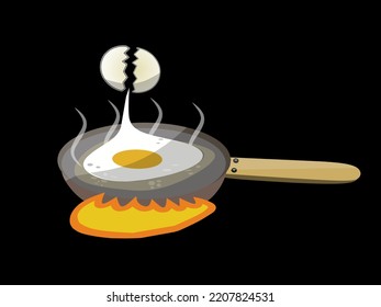 this is an illustration of frying an egg
