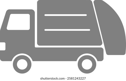 This is an illustration of a garbage truck silhouette icon.