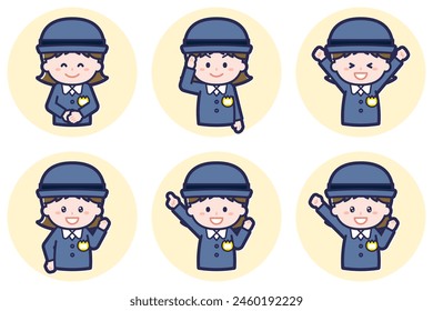 This is an illustration of a girl's pose set.