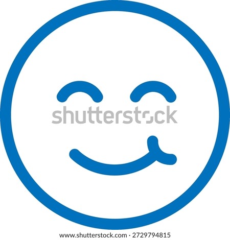 This is an illustration of a glutton icon (delicious face mark).