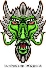 This is an illustration of a green dragon