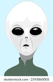 This is an illustration of a grey E.T.