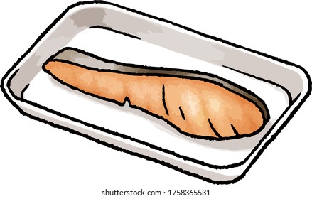 This is an illustration of grilled salmon.