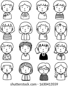 This is a illustration of Hand painted cute Smiling people icon 