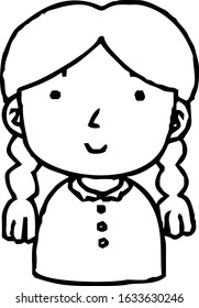 This is a illustration of Hand painted cute Smiling people icon 