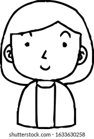 This is a illustration of Hand painted cute Smiling people icon 