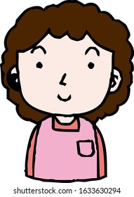 This is a illustration of Hand painted cute Smiling people icon 