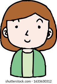 This is a illustration of Hand painted cute Smiling people icon 
