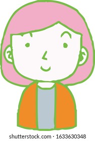 This is a illustration of Hand painted cute Smiling people icon 
