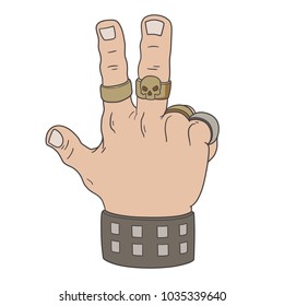 This is an illustration of hand in victory gesture