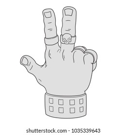 This is an illustration of hand in victory gesture