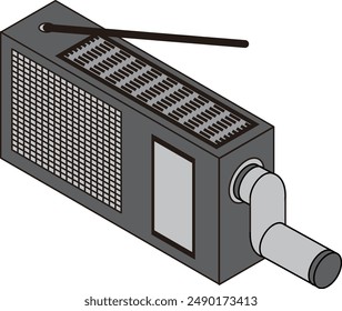 This is an illustration of a hand-cranked disaster prevention radio.