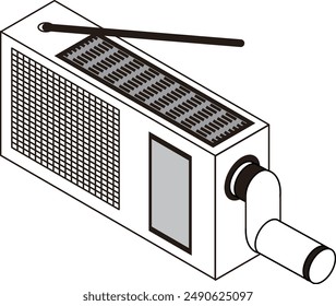This is an illustration of a hand-cranked disaster prevention radio.