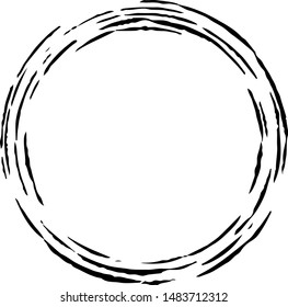 This is a illustration of hand-drawn brushstroke circle
