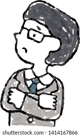 This is an illustration of the Illustration of hand-drawn sideways businessman.