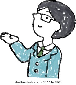 This is an illustration of the Illustration of hand-drawn sideways businessman.