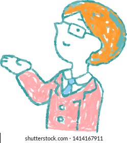 This is an illustration of the Illustration of hand-drawn sideways businessman.