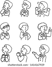 This is an illustration of the Illustration of hand-drawn sideways businessman.