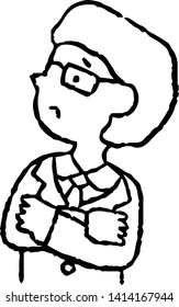 This is an illustration of the Illustration of hand-drawn sideways businessman.