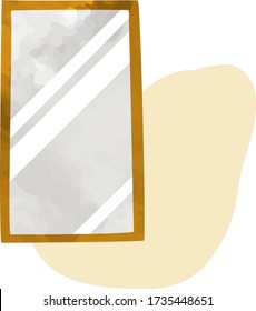 Dies ist eine Abbildung eines handbemalten Standspiegels. (Wasserfarben)