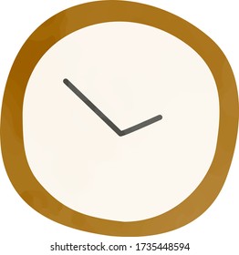 This is an illustration of a hand-painted wall clock. (Watercolor style.)