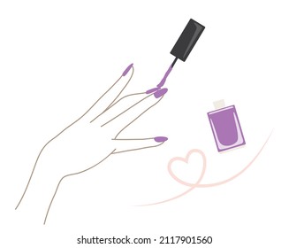 This is an illustration of hands, nails and nail polish.