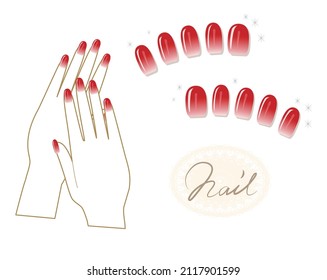 This Is An Illustration Of Hands, Nails And Nail Tips.