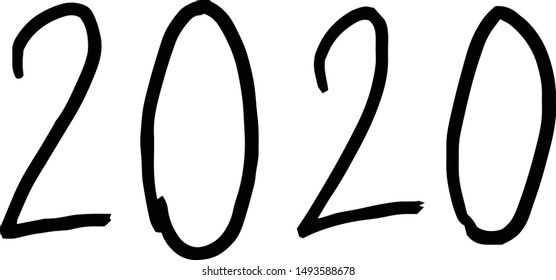 This is a illustration of Handwritten 2020 character illustration