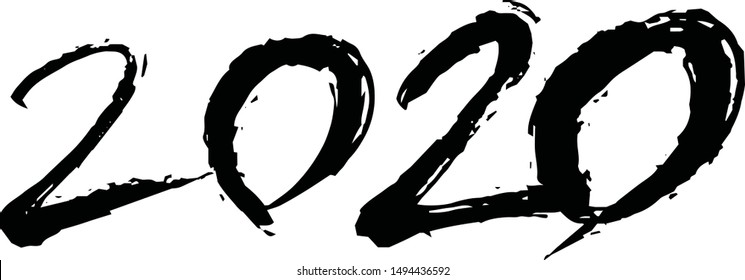This is a illustration of Handwritten 2020 character illustration