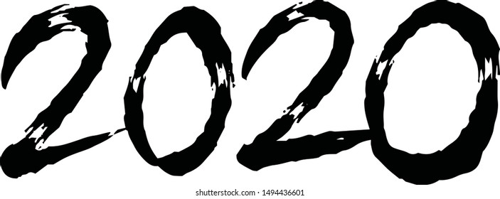 This is a illustration of Handwritten 2020 character illustration
