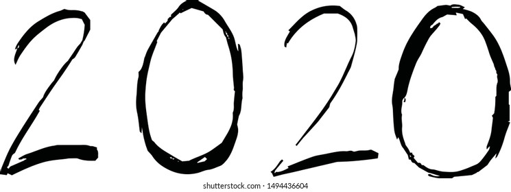 This is a illustration of Handwritten 2020 character illustration
