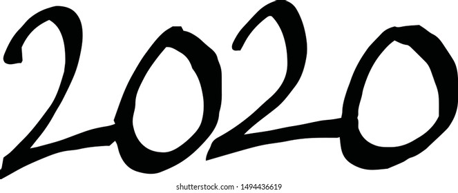 This is a illustration of Handwritten 2020 character illustration