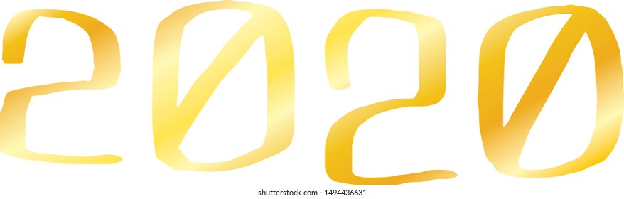 This is a illustration of Handwritten 2020 character illustration