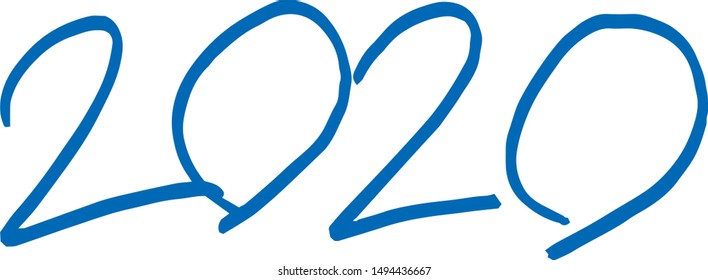 This is a illustration of Handwritten 2020 character illustration