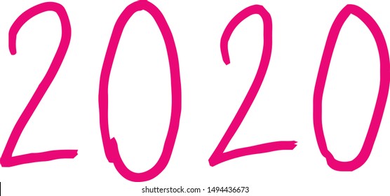 This is a illustration of Handwritten 2020 character illustration