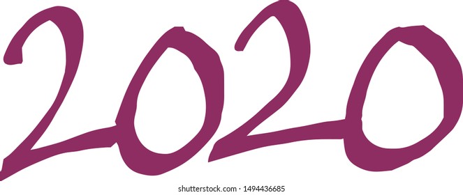 This is a illustration of Handwritten 2020 character illustration
