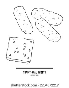 This illustration is 'Hangwa', a traditional Korean snack.