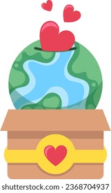 This illustration has the theme "World Humanitarian Day", this illustration tells the story that all humans need other humans to help, care and receive love.