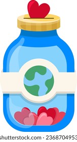 This illustration has the theme "World Humanitarian Day", this illustration tells the story that all humans need other humans to help, care and receive love.
